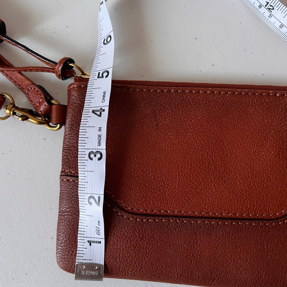 Frye Brown Leather Wristlet with Tassel - Picture 9 of 11